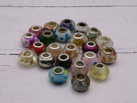 20 pcs Mixed Style Multicoloured Large Hole Lampwork & Glass Beads