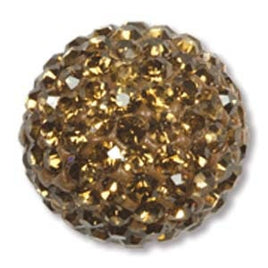 8mm Smoked Topaz Crystal Encrusted Beads (4 pack)