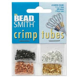 Beadsmith Crimp Tubes 1.5mm - Gold, Silver, Black Oxide & Copper Plated (600pcs)