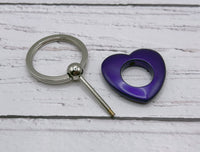 Beadable Purple Heart Keyring