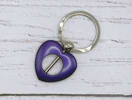 Beadable Purple Heart Keyring
