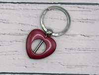 Beadable Red Heart Keyring