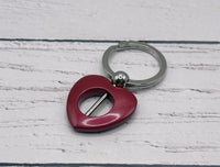 Beadable Red Heart Keyring